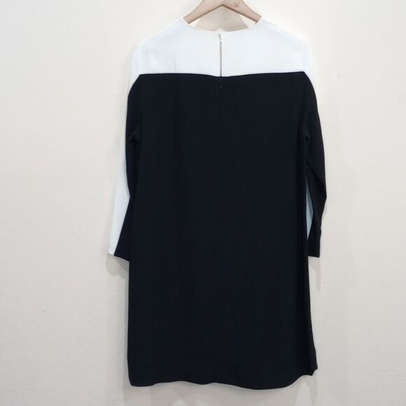 Akris Punto Black & White Color Block Shift Dress, Size 12 - Picture 2 of 11